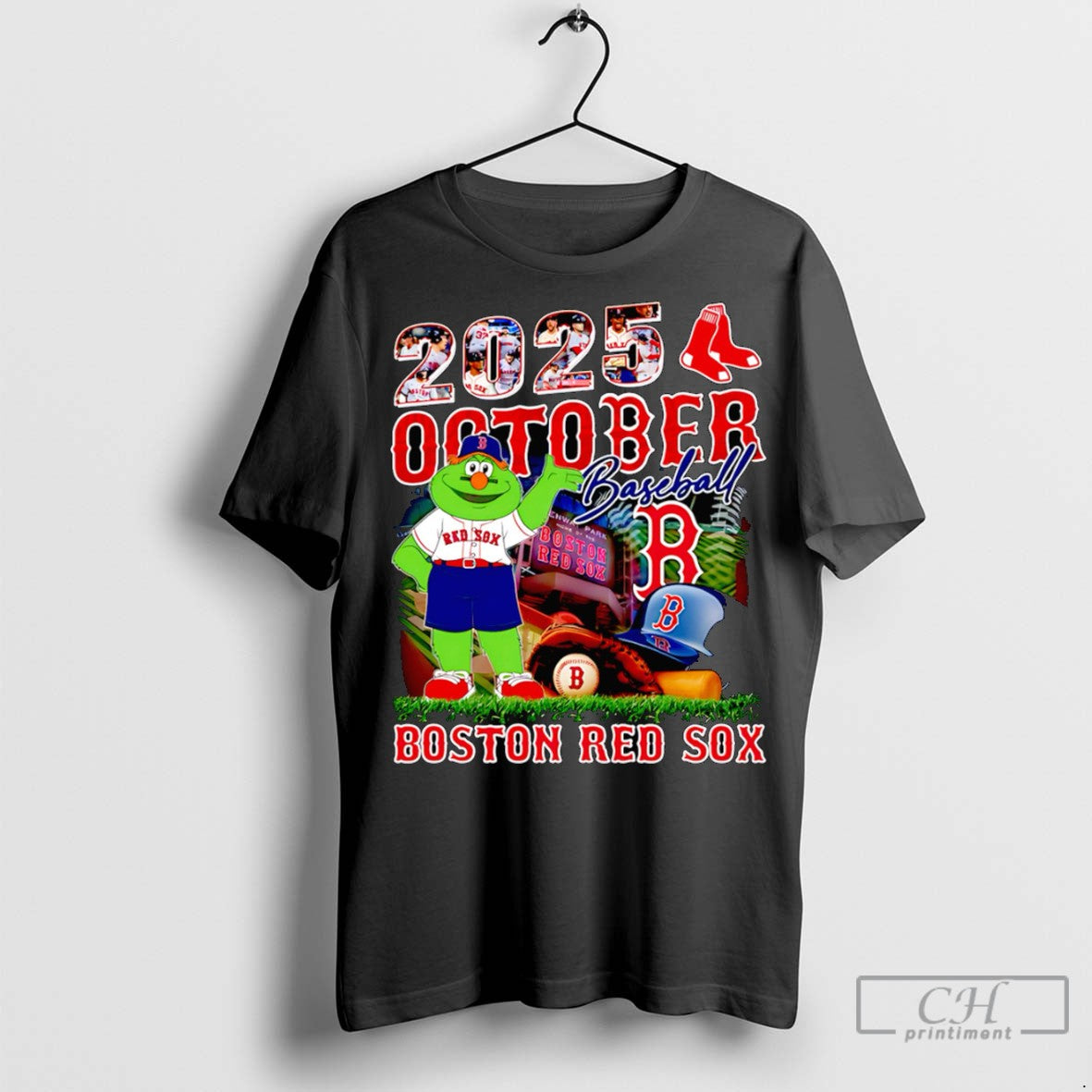 2025 October Baseball Boston Red Sox Mascot T Shirts Jpg