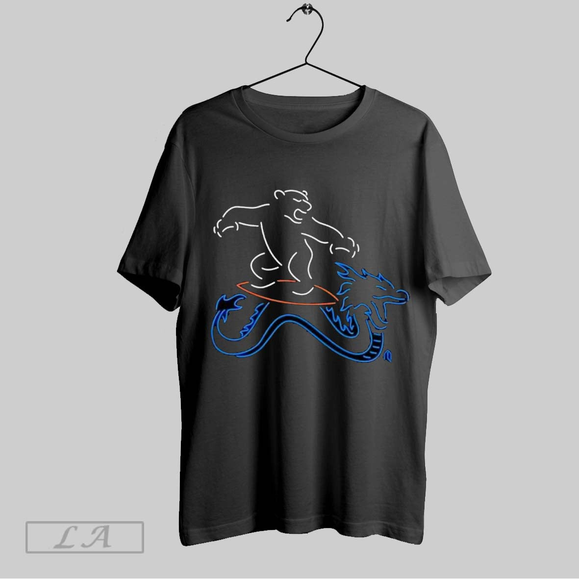Original Athlete Logos Neon Surfing Polar Bear