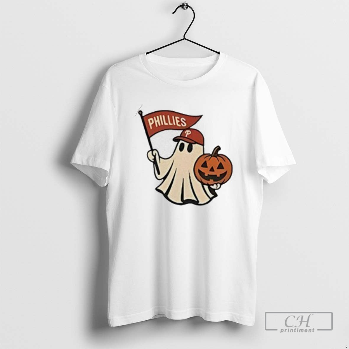 Philadelphia Phillies Halloween Ghost Red October T Shirts