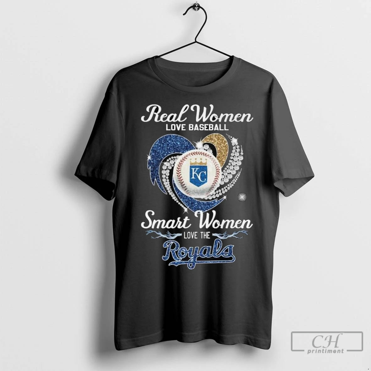 Real Women Love Baseball Smart Women Love The Kansas City Royals Diamond Heart 2025 Long